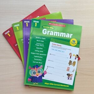 Scholastic Grade 1 Success Workbook Set - Green, Red, and Purple